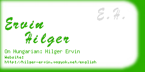 ervin hilger business card